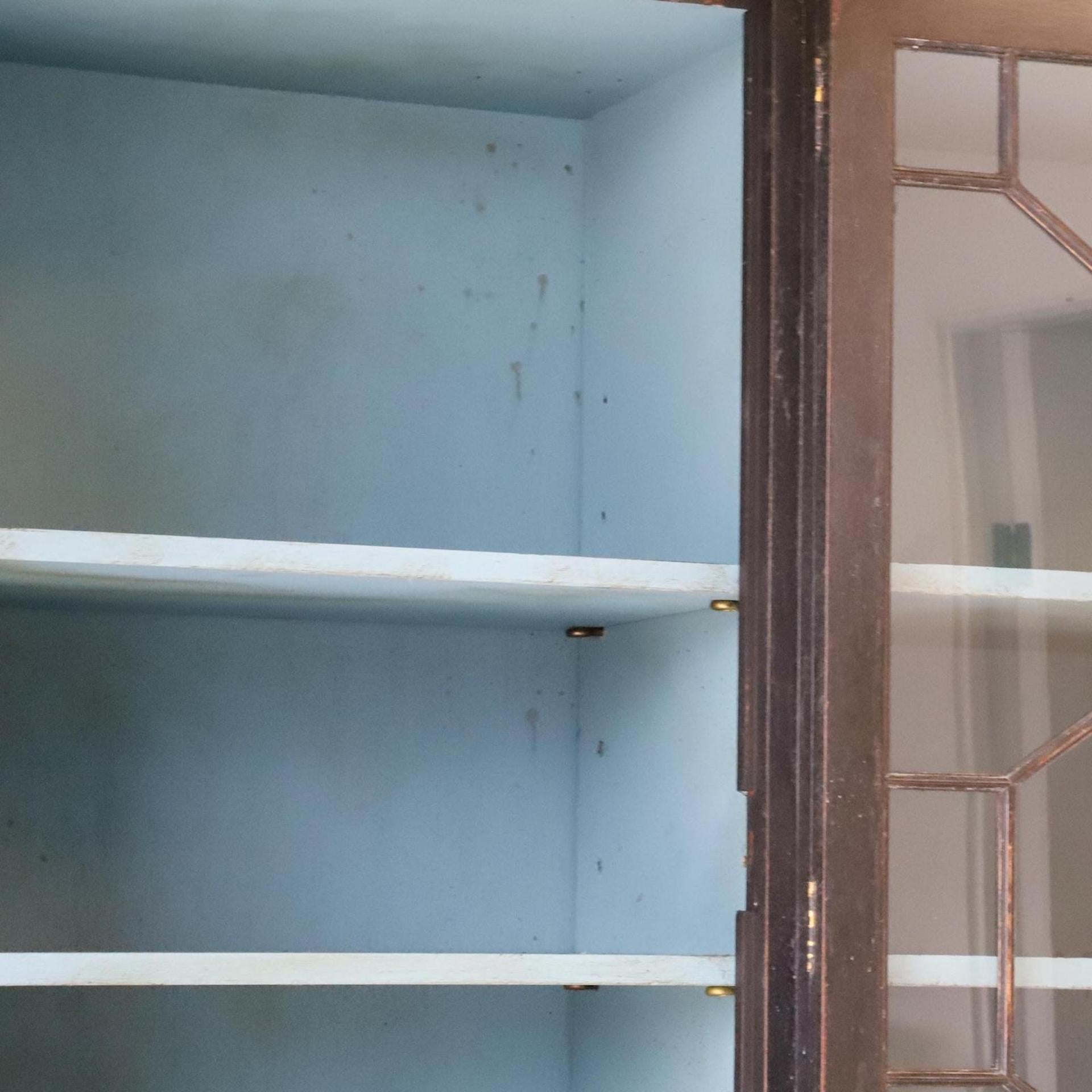 Early 20th Century Painted 4 Door Secretaire Breakfront Library Bookcase For Sale 4