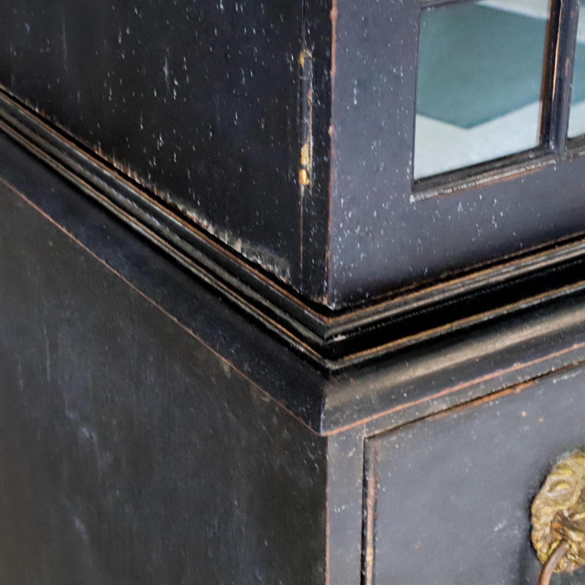 Early 20th Century Painted 4 Door Secretaire Breakfront Library Bookcase For Sale 1