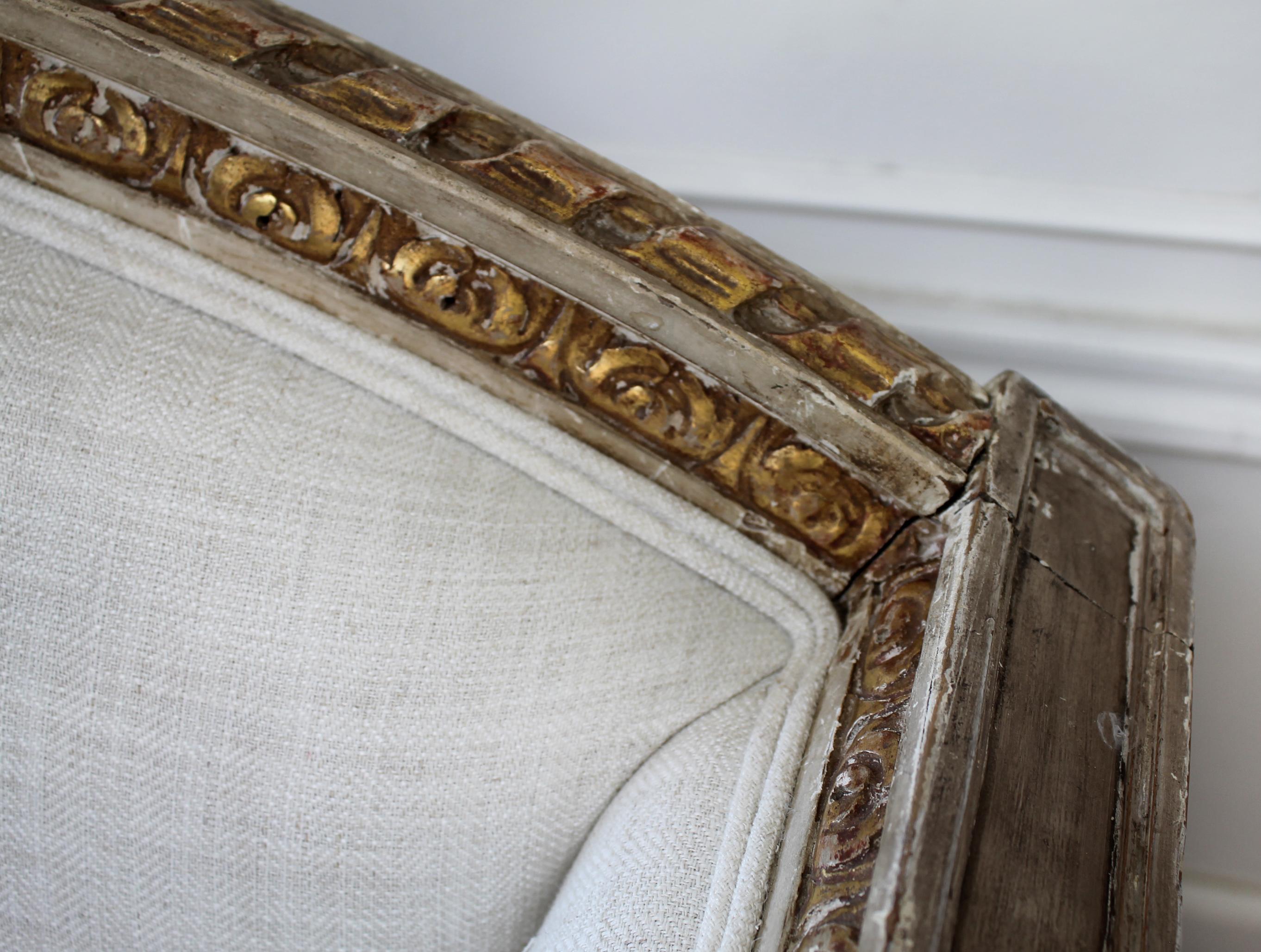 Early 20th Century Painted and Gilded Louis XVI Style Upholstered Sofa 10