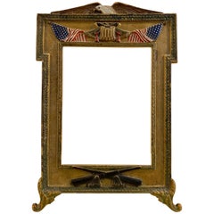 Early 20th Century Painted Bronze Americana Free Standing Picture Frame