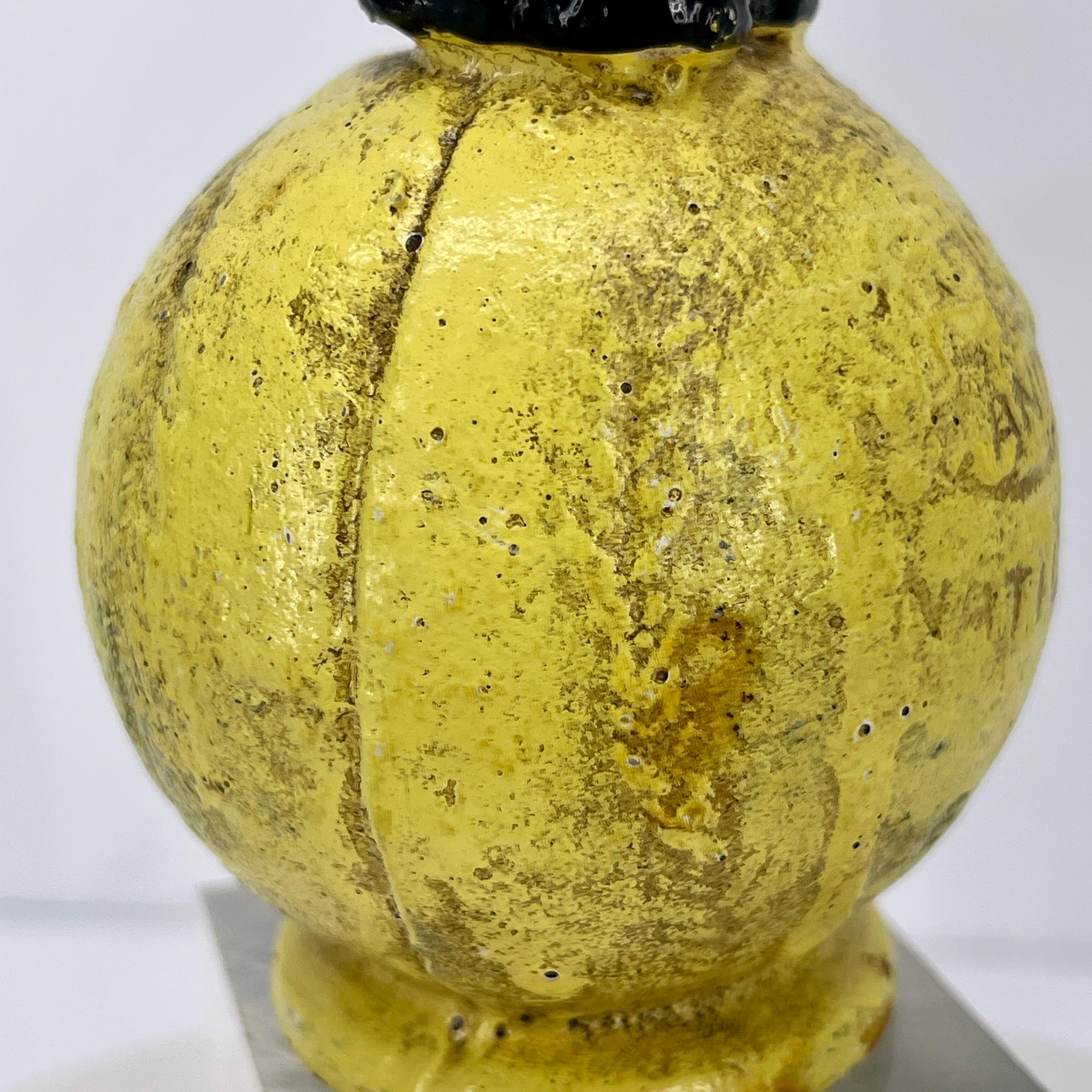 Early 20th Century Painted Cast Iron Baseball Boy Money Bank 5