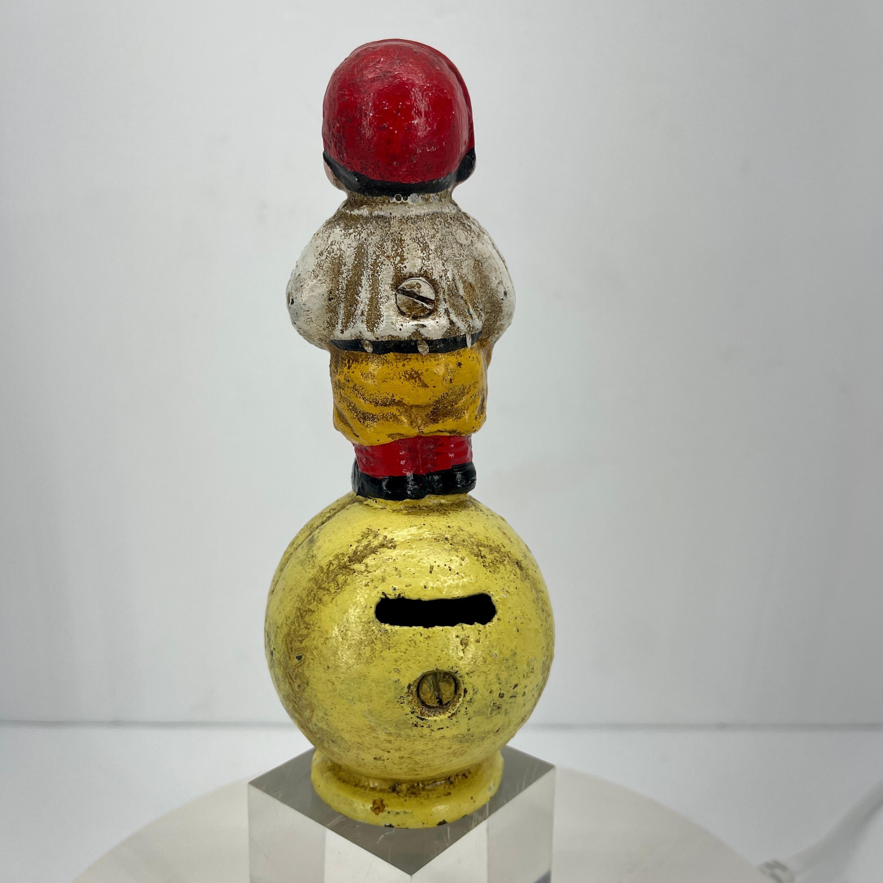 cast iron baseball bank