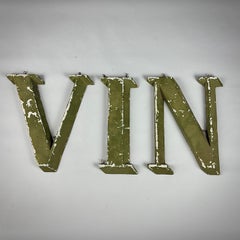 Early 20th Century Painted Cast Iron French Winemakers Sign "VIN"
