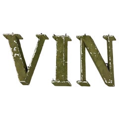 Early 20th Century Painted Cast Iron French Winemakers Sign "VIN"