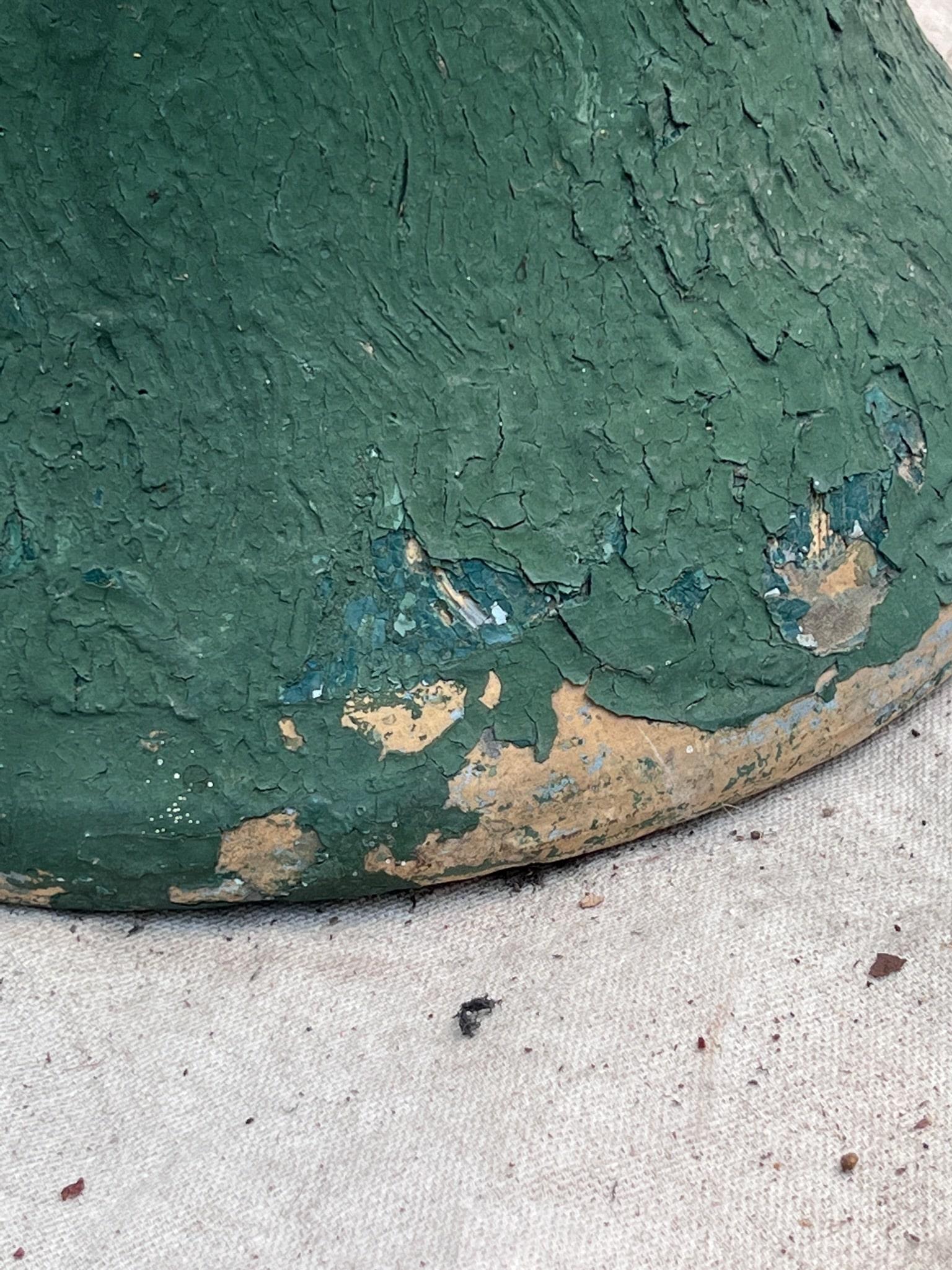 Early 20th Century Painted Concrete Birdbath With Pottery Base In Good Condition For Sale In West Hollywood, CA
