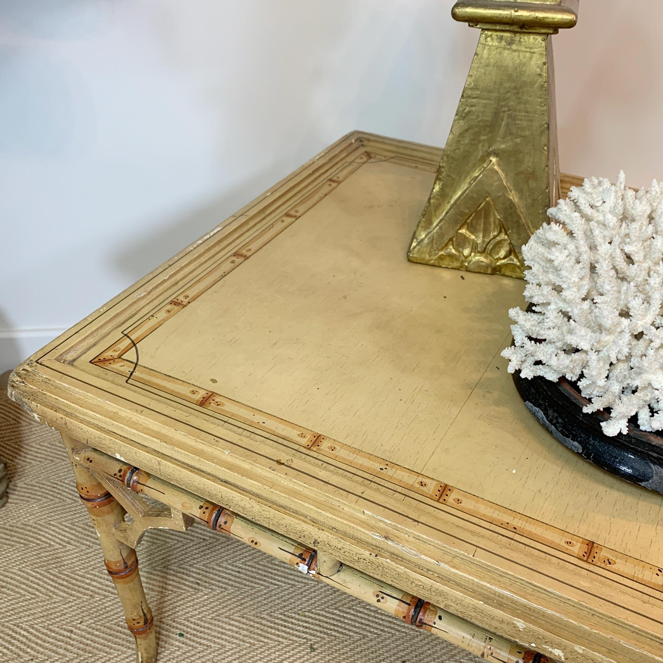 Early 20th Century Painted Faux Bamboo Chippendale Style Centre Table For Sale 5