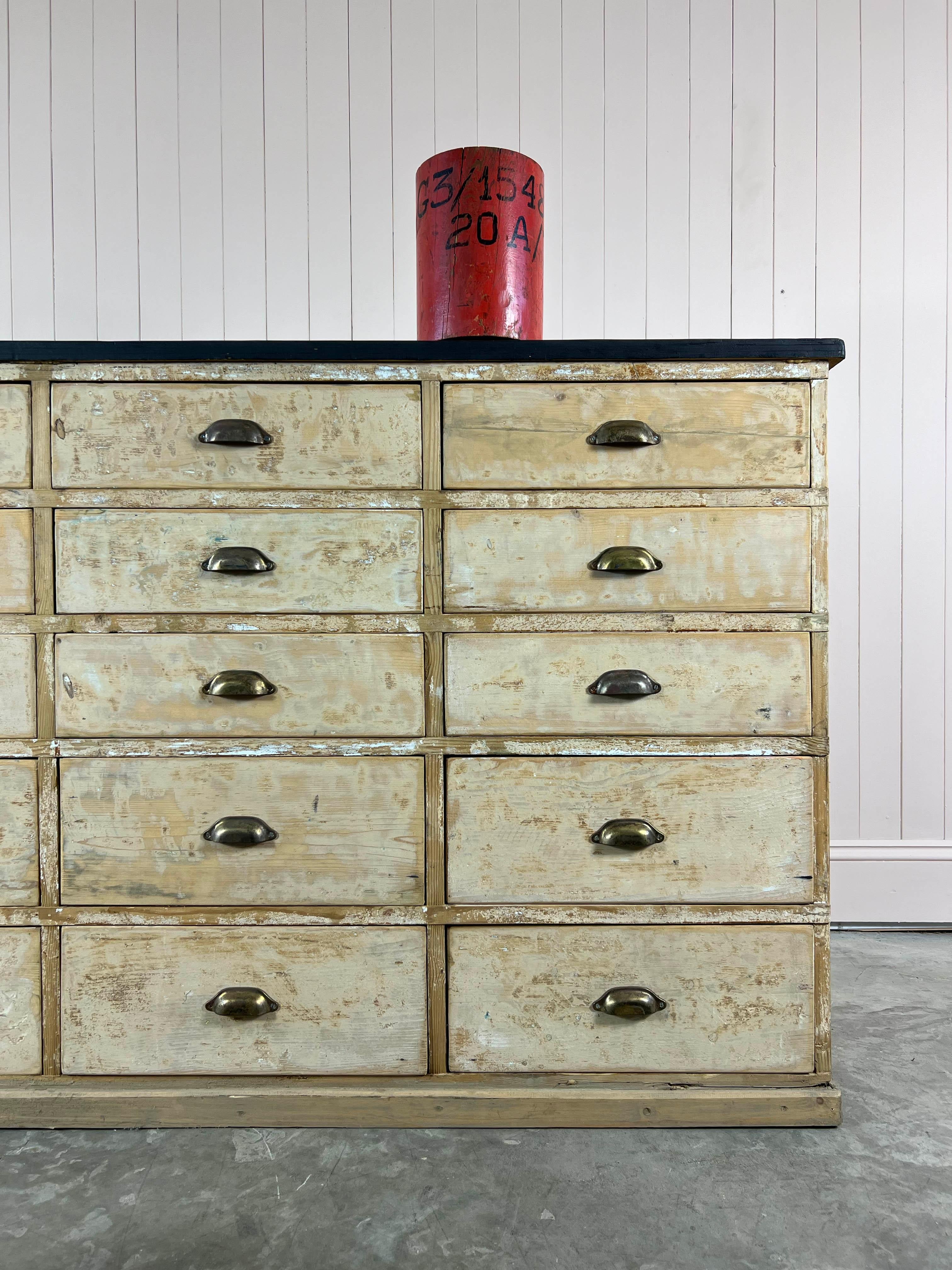 Early 20th Century Painted French Bank of Drawers For Sale 4