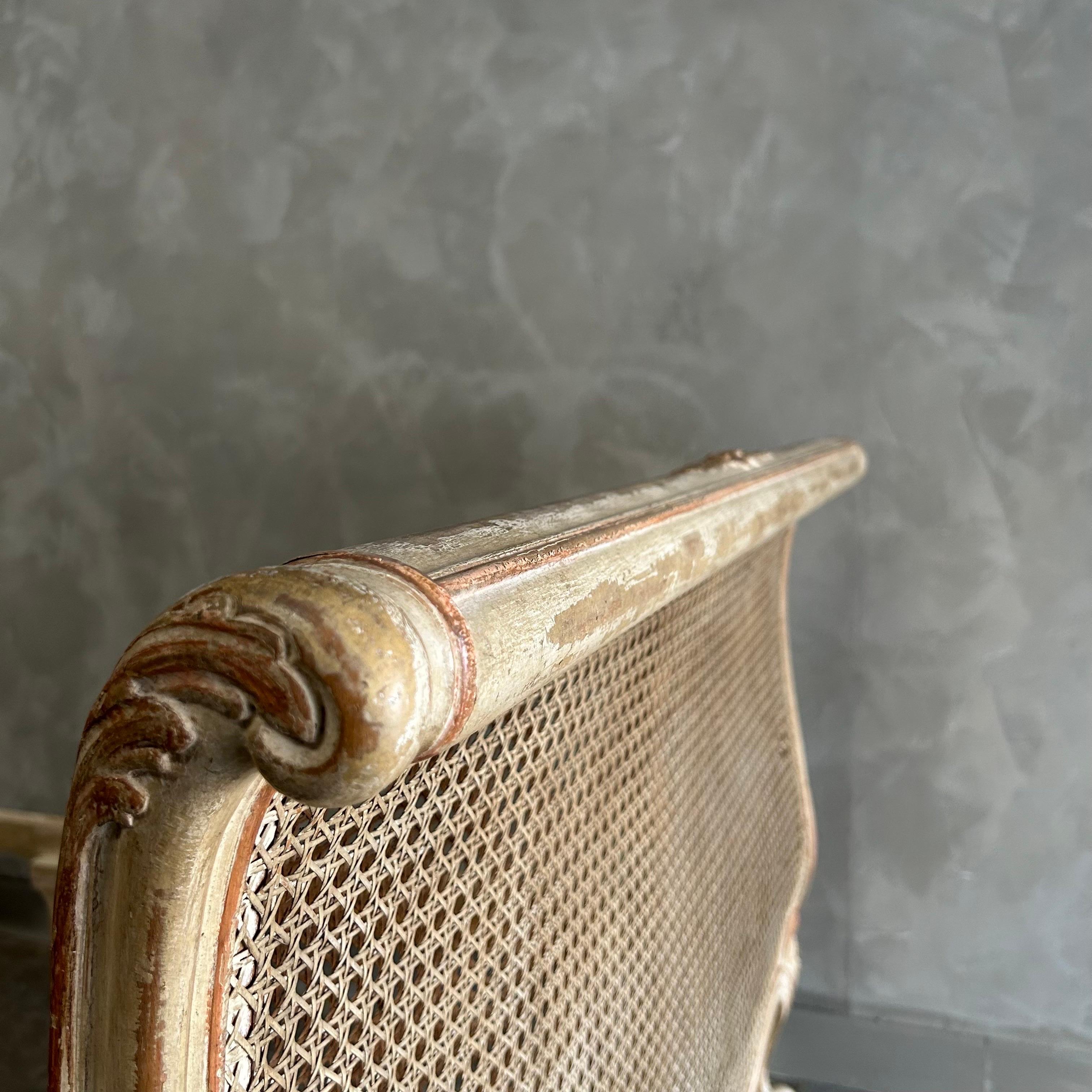 Early 20th Century Painted French Cane Daybed  2