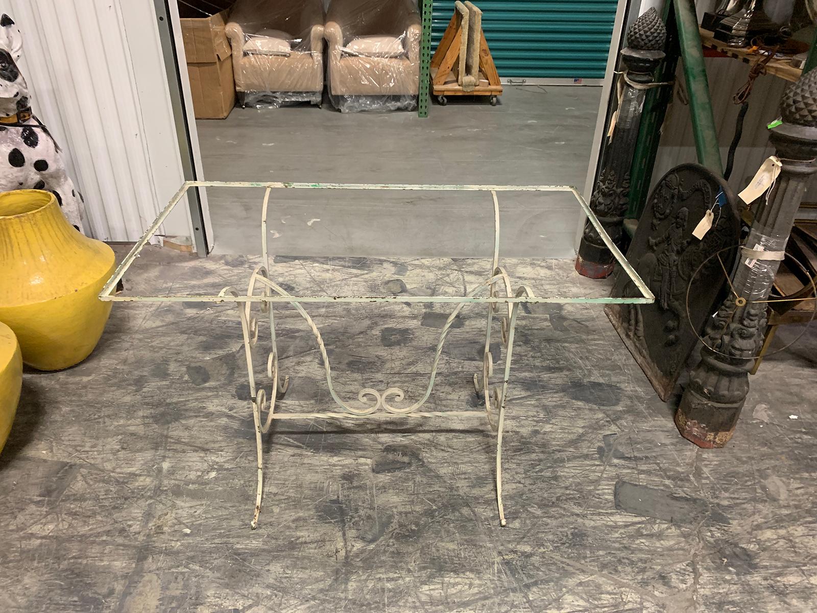 Early 20th Century Painted Iron Garden Table For Sale 9