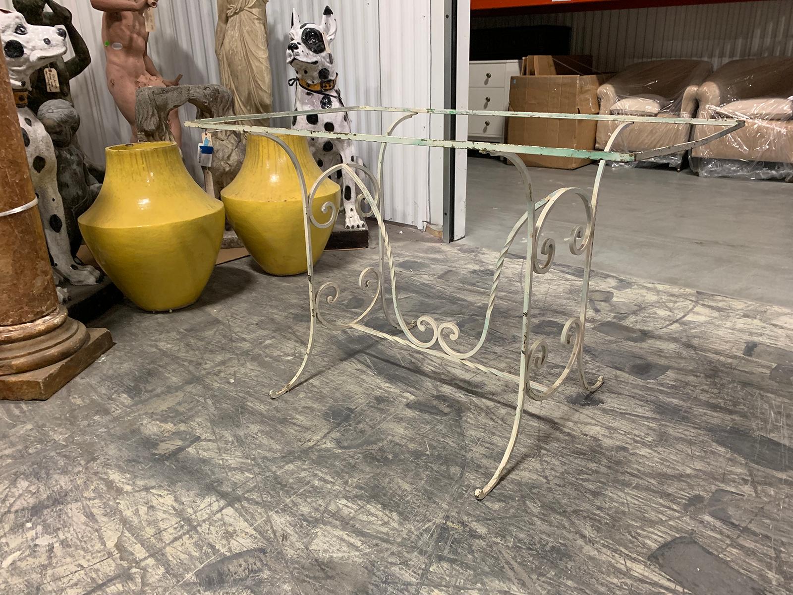 Early 20th Century Painted Iron Garden Table In Good Condition For Sale In Atlanta, GA