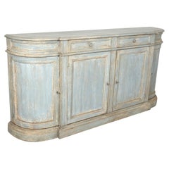 Antique Early 20th Century Painted Italian Demilune Enfilade Buffet
