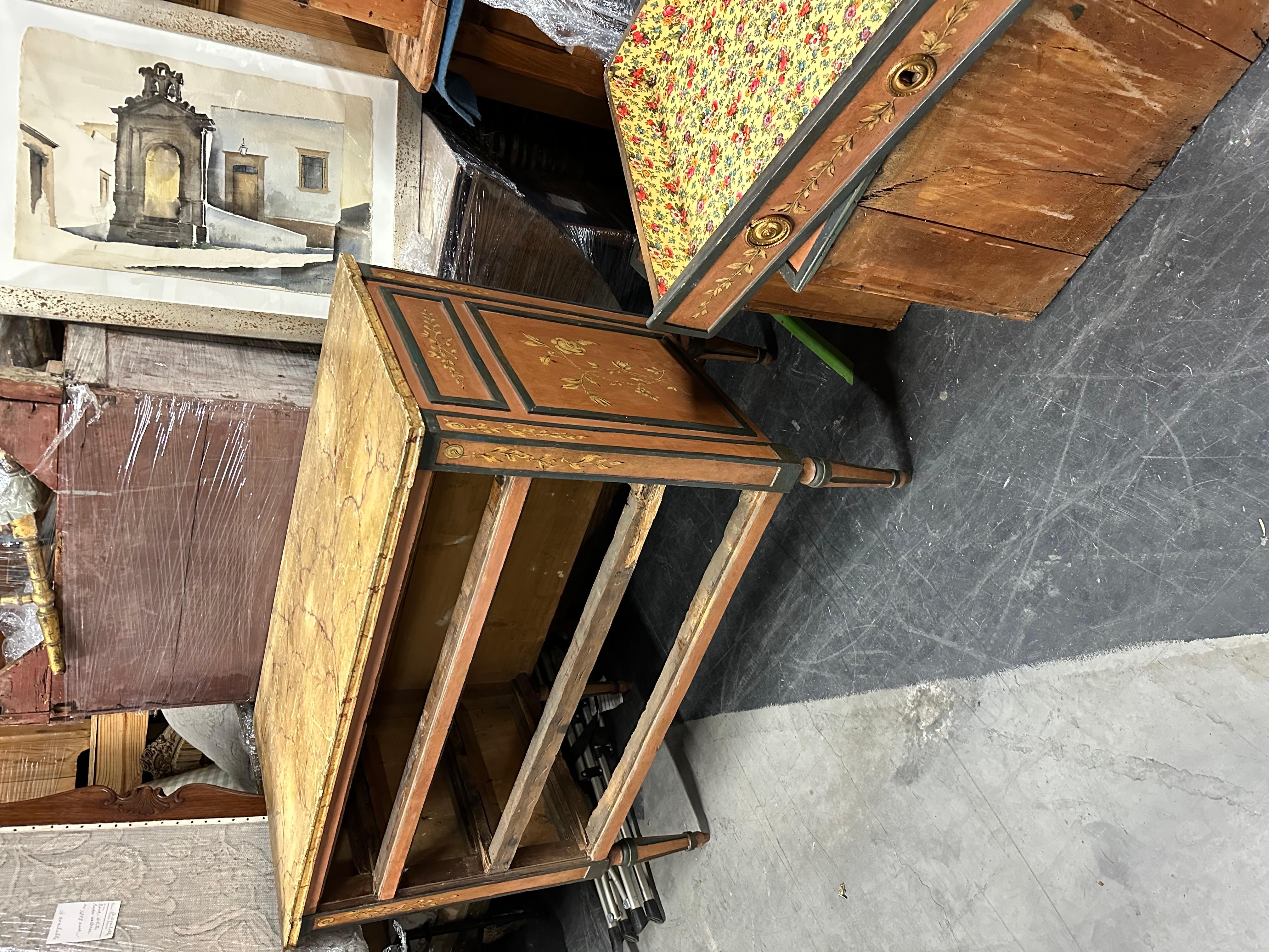 Early 20th Century Painted Italian Neoclassical Style Three Drawer Commode For Sale 8