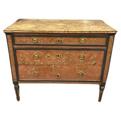 Early 20th Century Painted Italian Neoclassical Style Three Drawer Commode