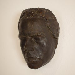 Early 20th Century Painted Jugendstil Art Nouveau Plaster Mask by Karl Koch 1910