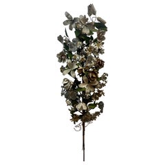 Early 20th Century Painted Metal Flower Arrangement Wall Hanging, C.1920