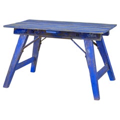 Early 20th century painted pine work table