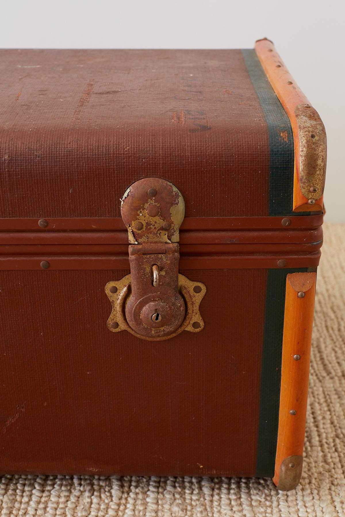 Early 20th Century Painted Steamer Travel Trunk 2
