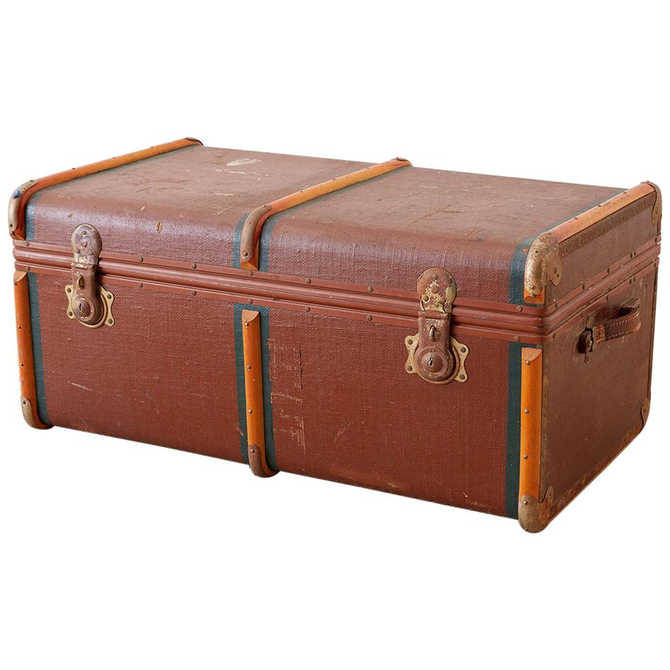 Early 20th Century Painted Steamer Travel Trunk
