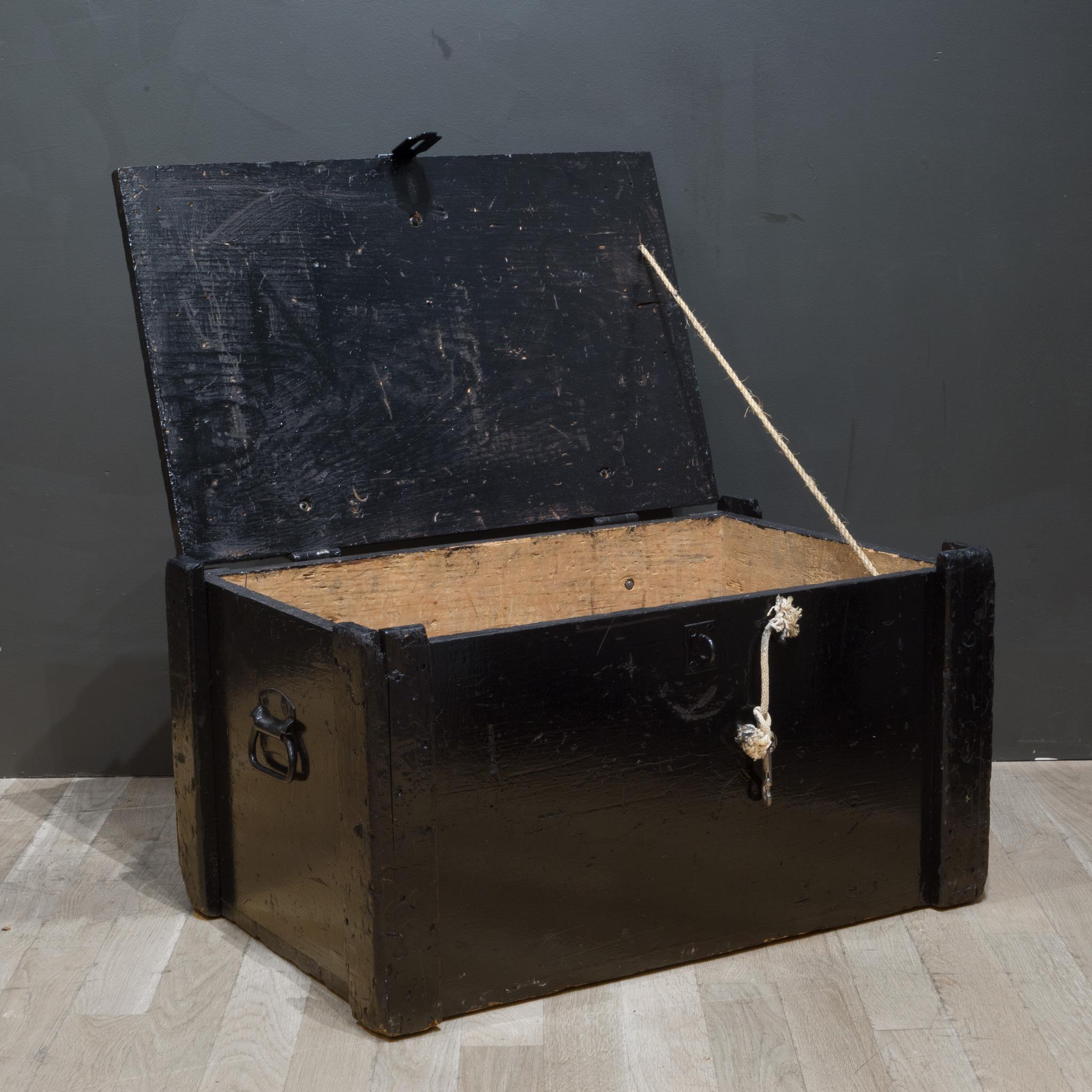 Rustic Early 20th Century Painted Wood Chest, circa 1940