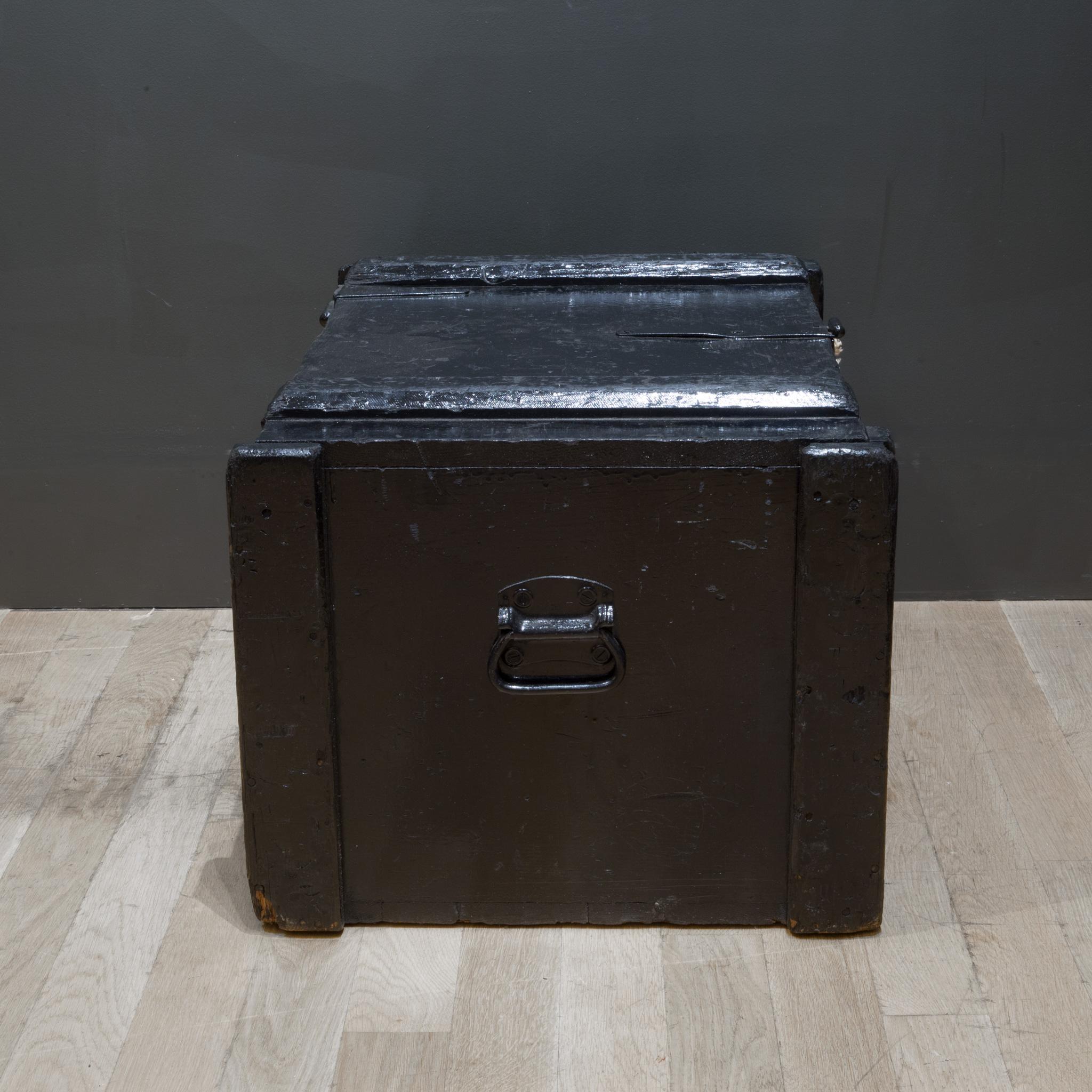 Metal Early 20th Century Painted Wood Chest, circa 1940