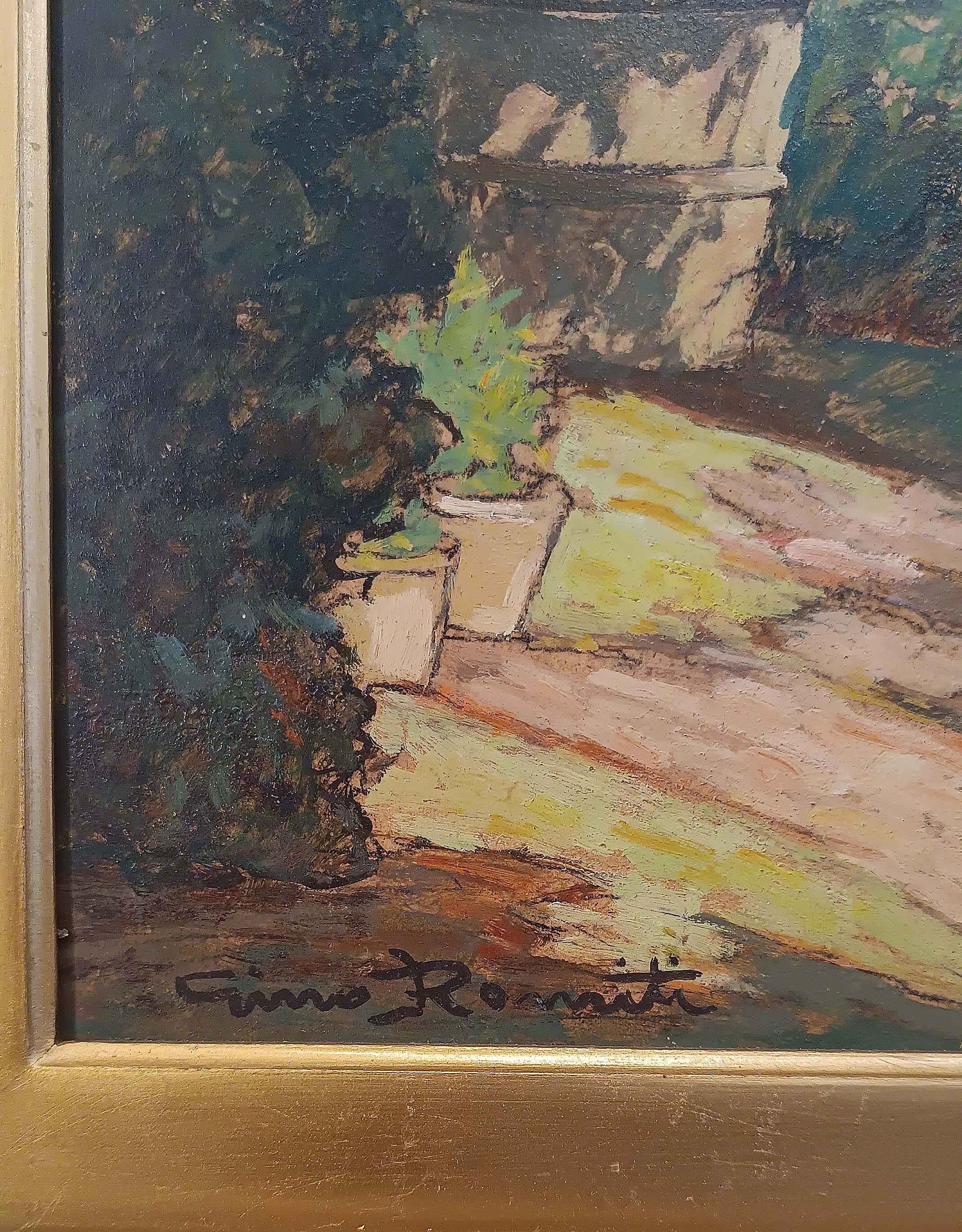 EARLY 20th CENTURY PAINTING GLIMMER OF GARDEN For Sale 1