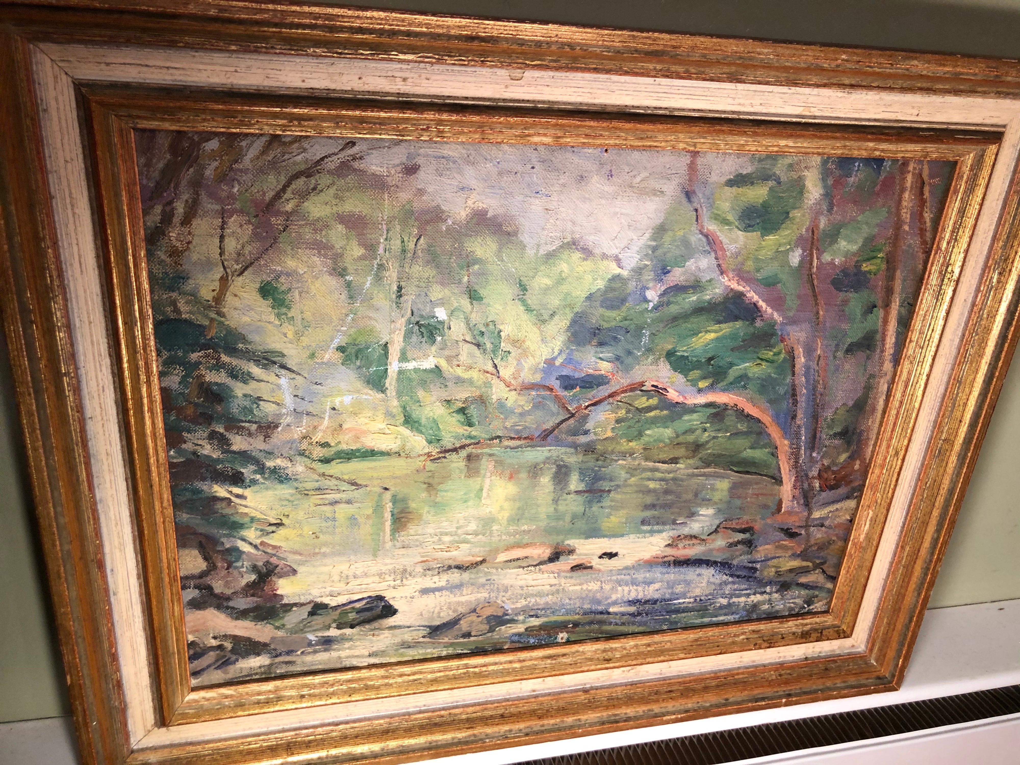 Early 20th Century Painting of a Stream For Sale 7