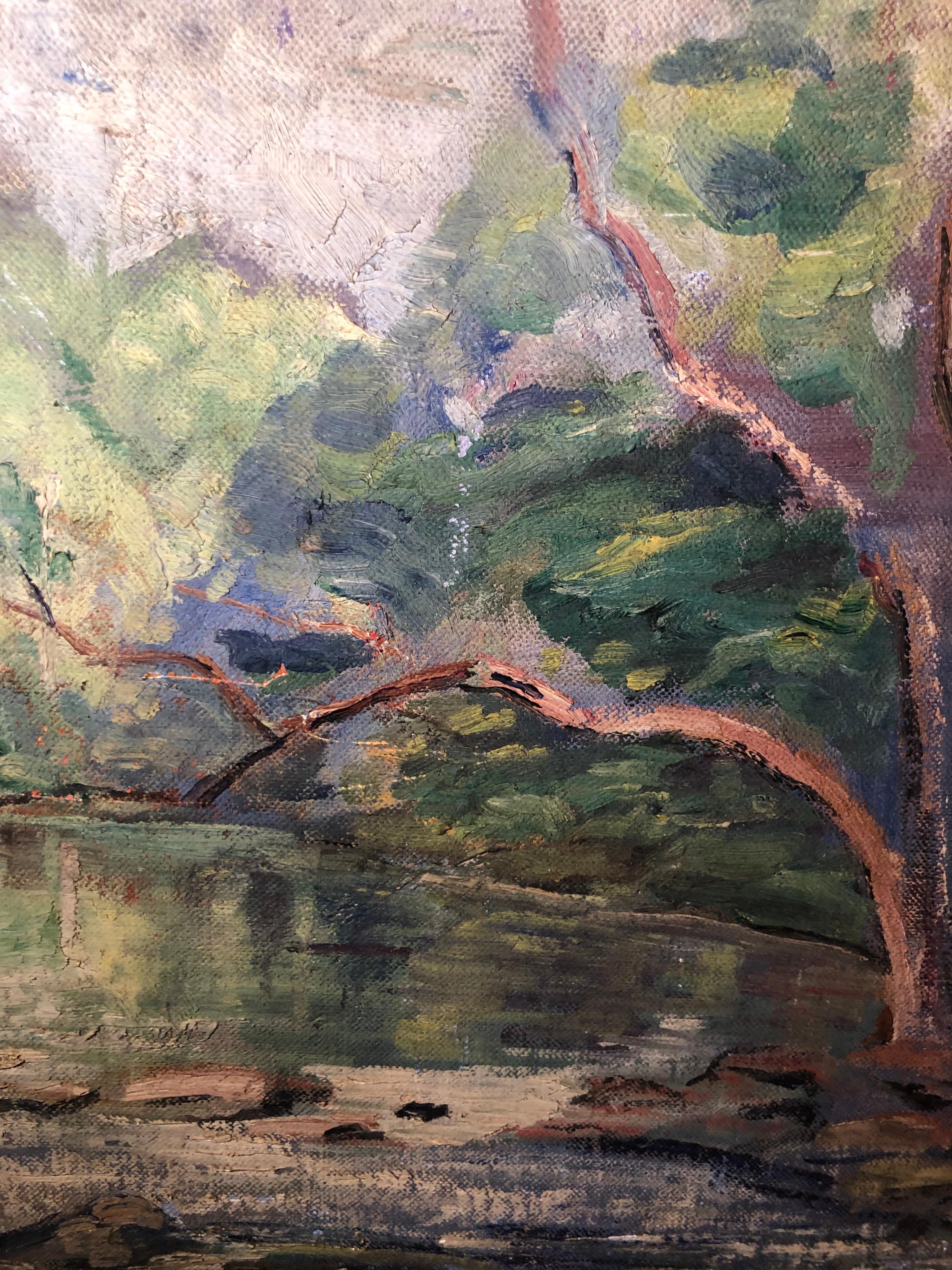 Early 20th Century Painting of a Stream For Sale 4