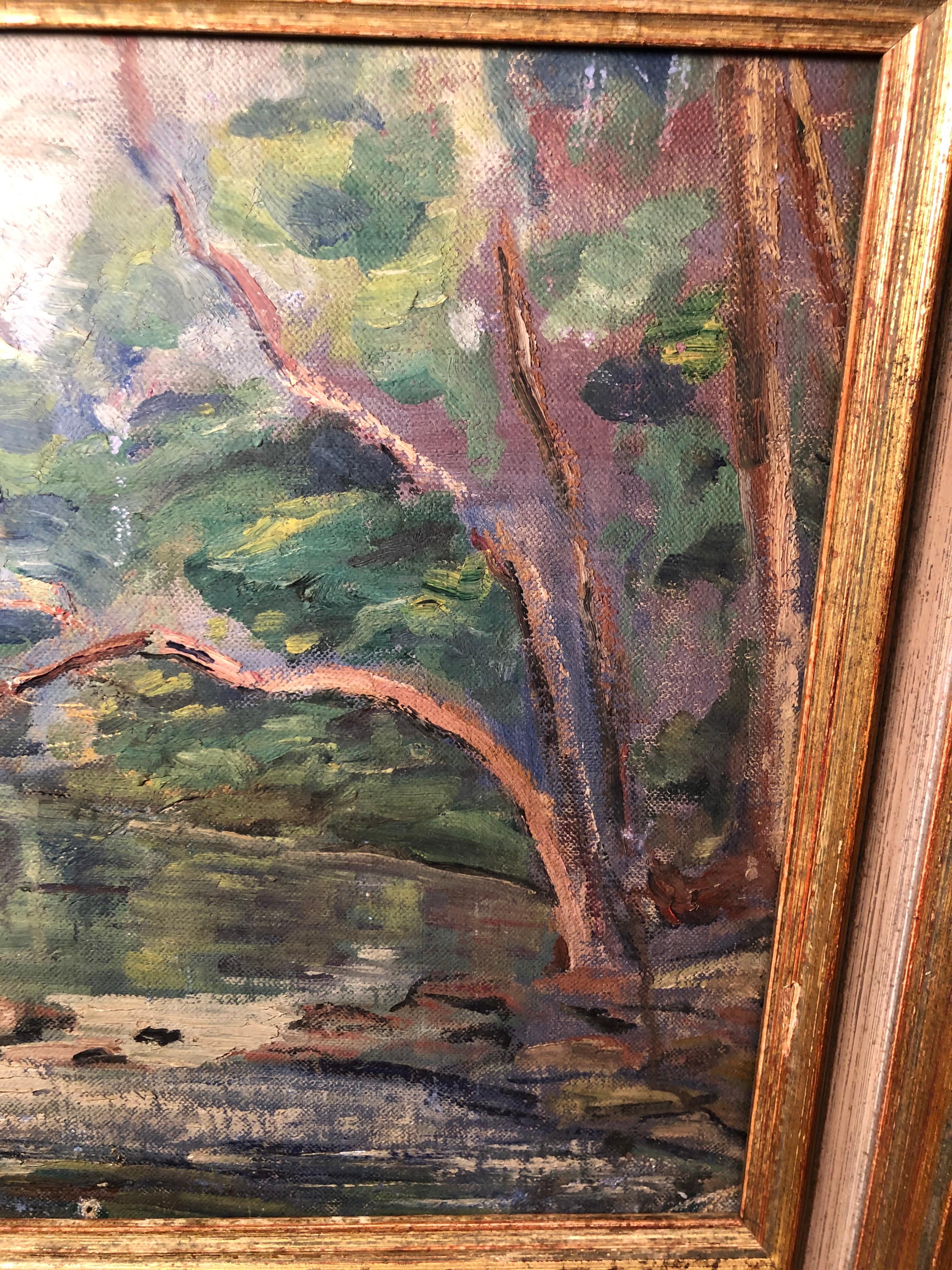 Early 20th Century Painting of a Stream For Sale 5