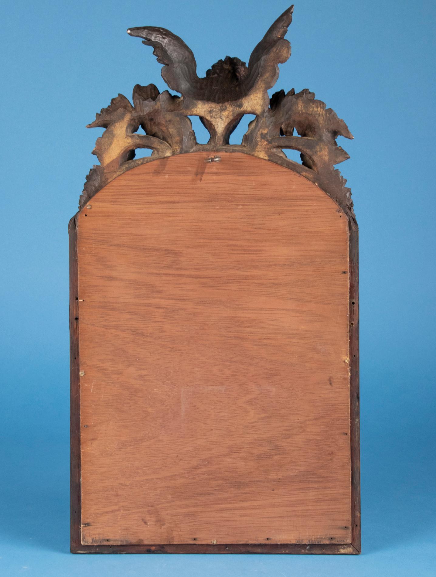 Early 20th Century Pair of Hand Carved Oak Black Forest Style Carved Mirrors For Sale 14