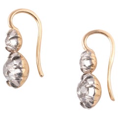 Early 20th Century Pair Of 3ct Old-Cut Diamond Earrings