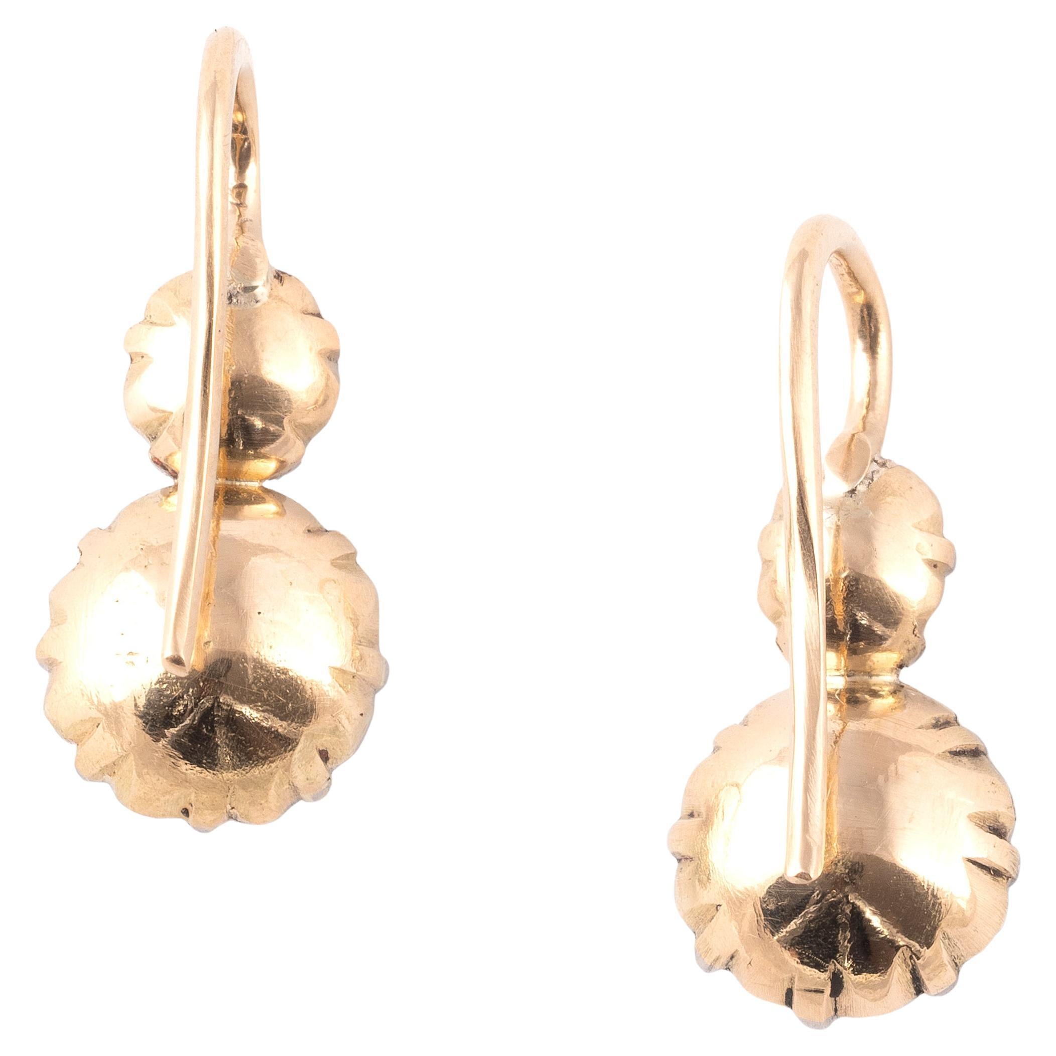 Art nouveau Paire de boucles d'oreilles en diamant taille ancienne de 2,75ct, début du 20e siècle en vente