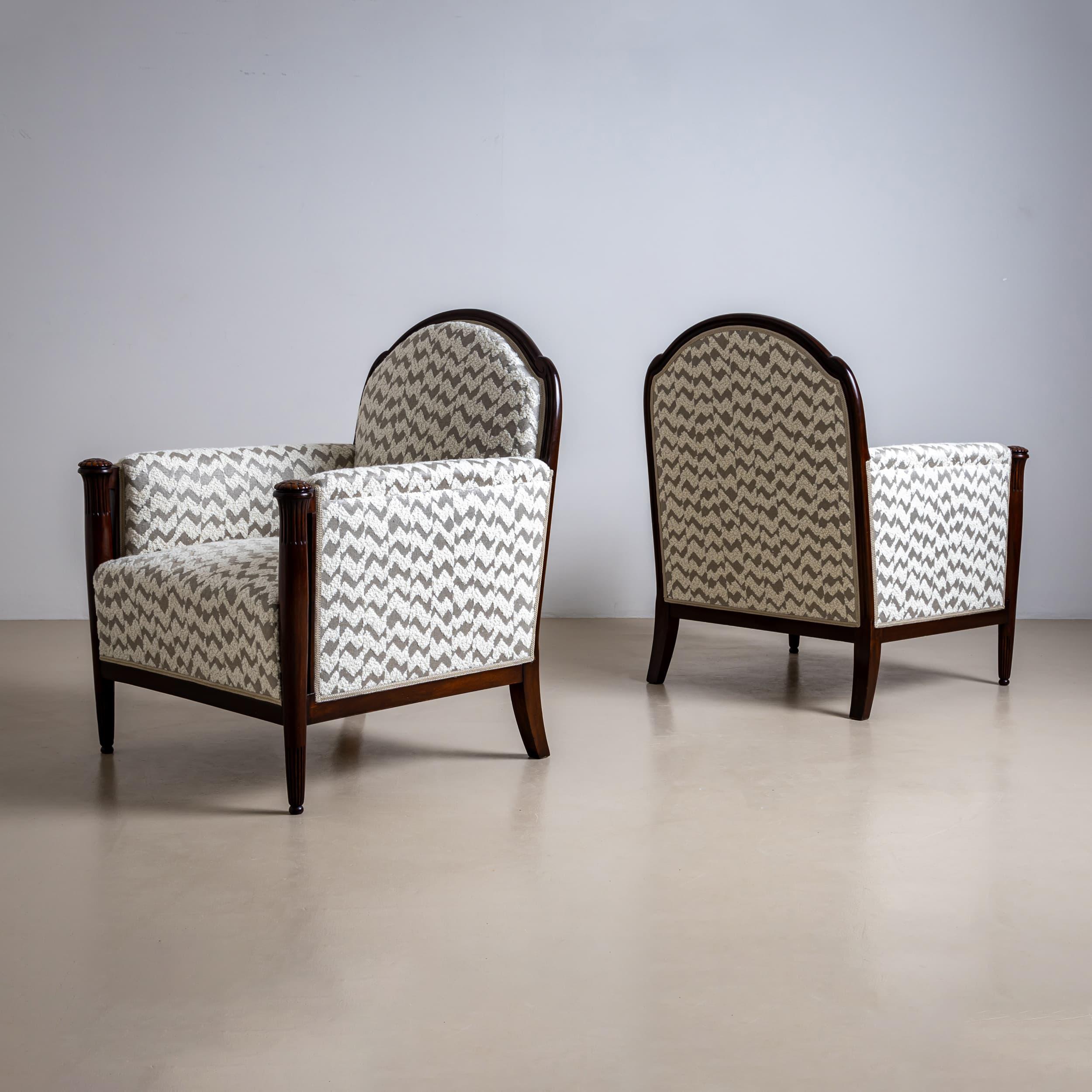 Pareja de sillones Art Decó de principios del siglo XX, Francia Francés en venta