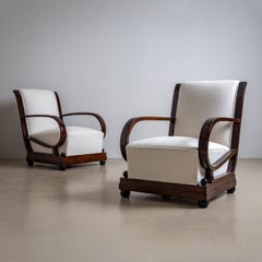 Early 20th Century Pair of Art Deco Armchairs, Italy
