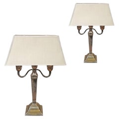 EARLY 20th CENTURY PAIR OF ART DECO CANDLESTICKS