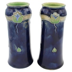 Early 20th Century Pair of Art Nouveau Vases by Royal Doulton