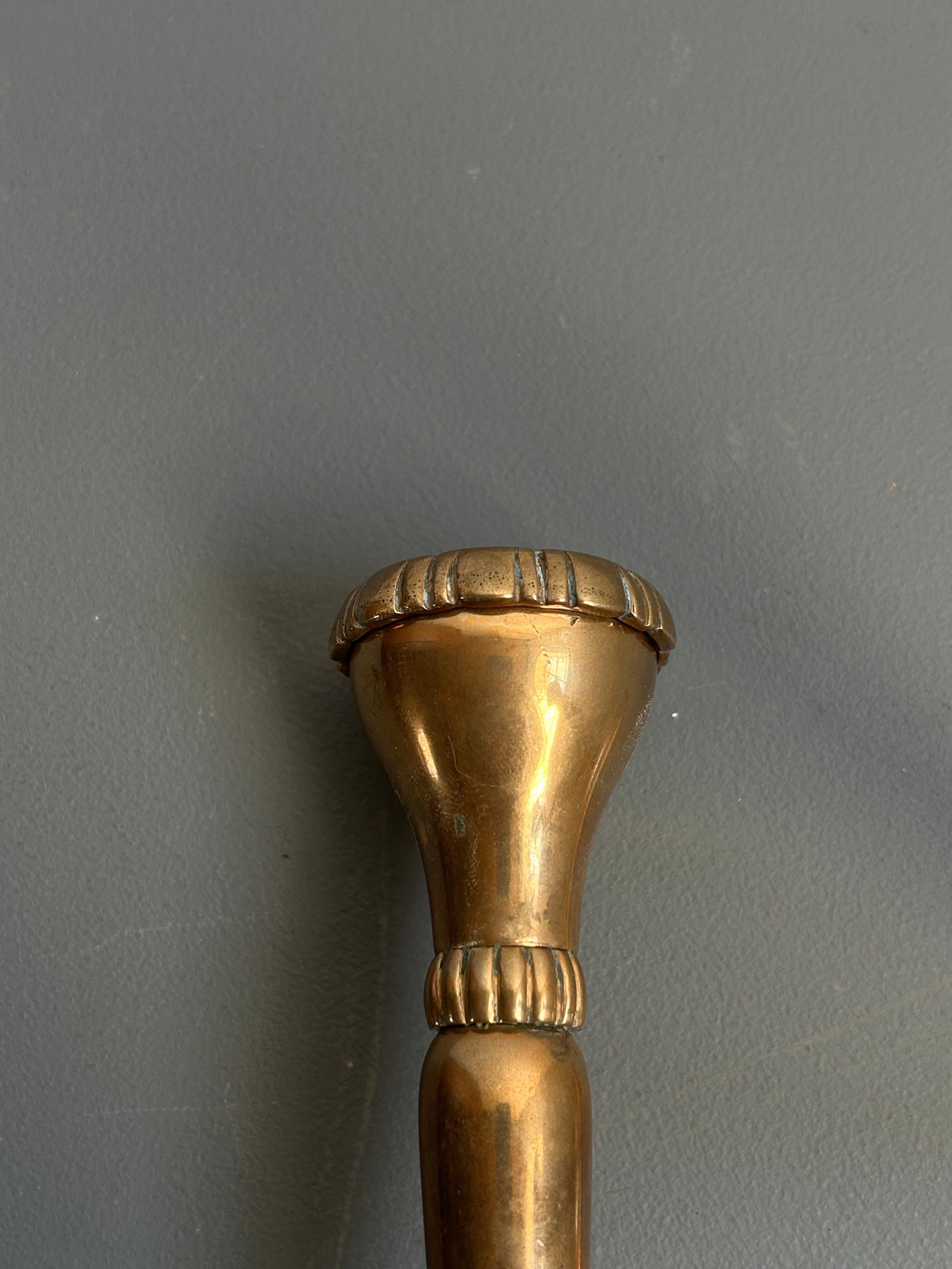 Early 20th Century Pair of Arts and Crafts Bronze Candle Holders, Mogens Ballin In Good Condition For Sale In Valby, 84