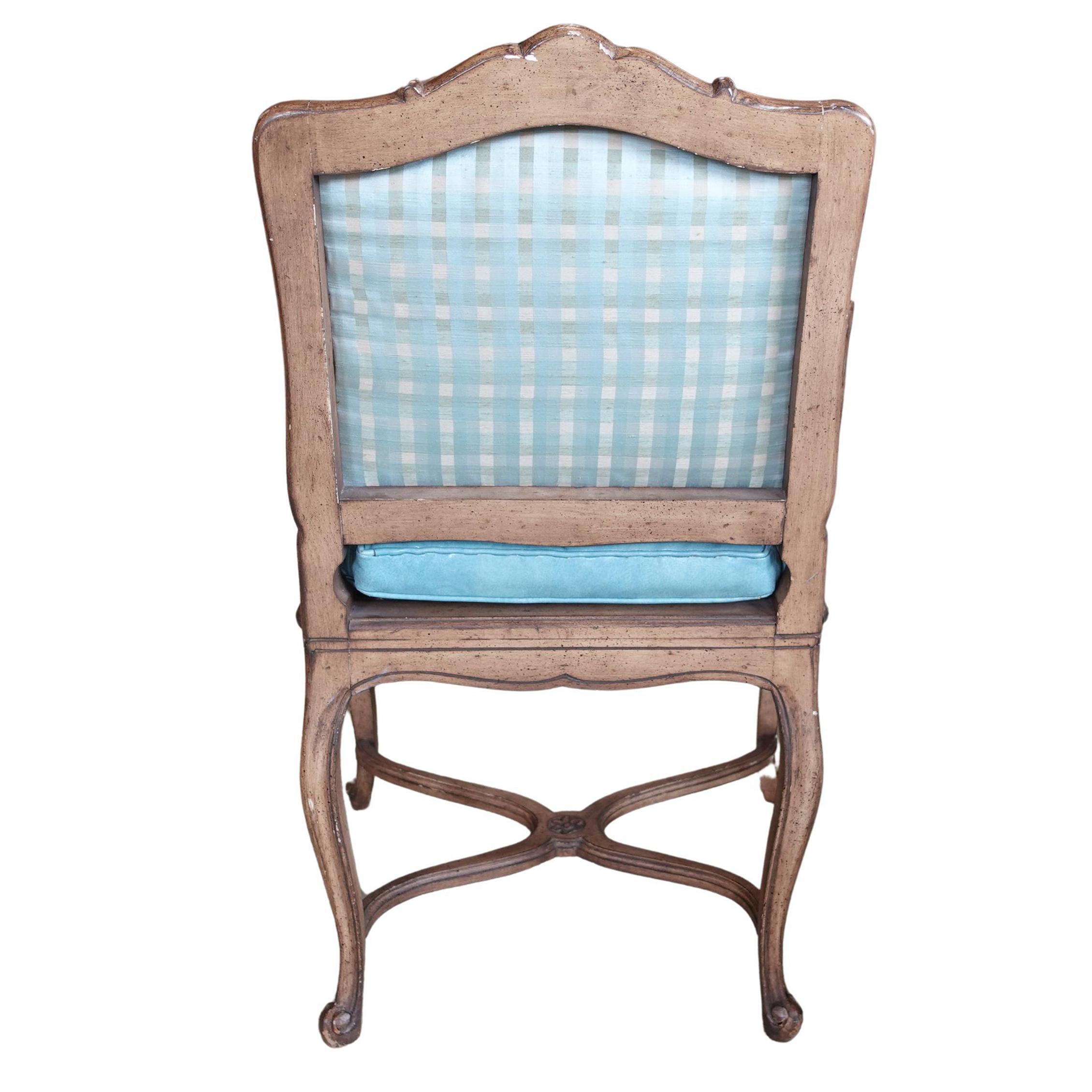 Français Early 20th century Pair of Blue Naugahyde Louis XV style Chairs en vente