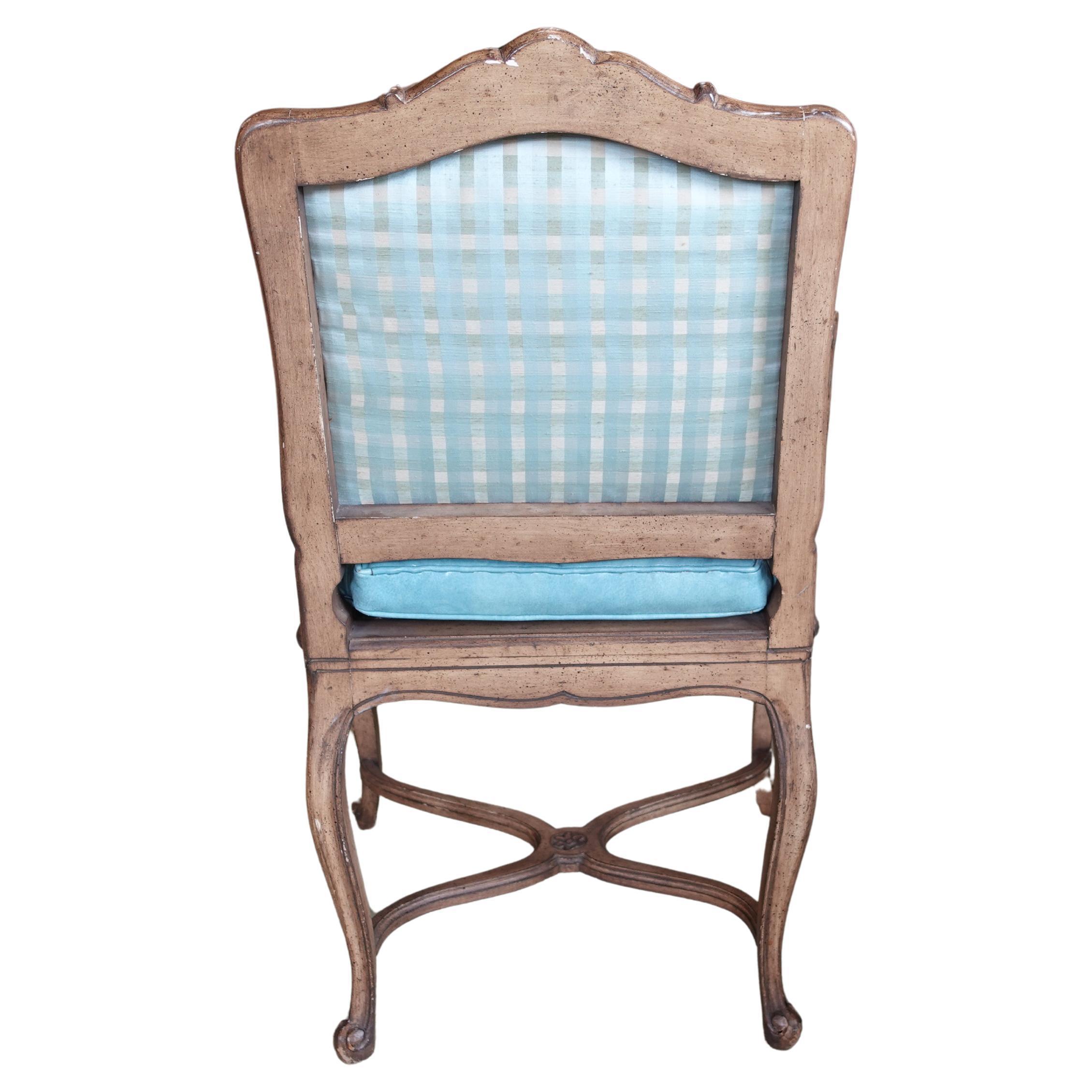 Early 20th century Pair of Blue Naugahyde Louis XV style Chairs en vente 2