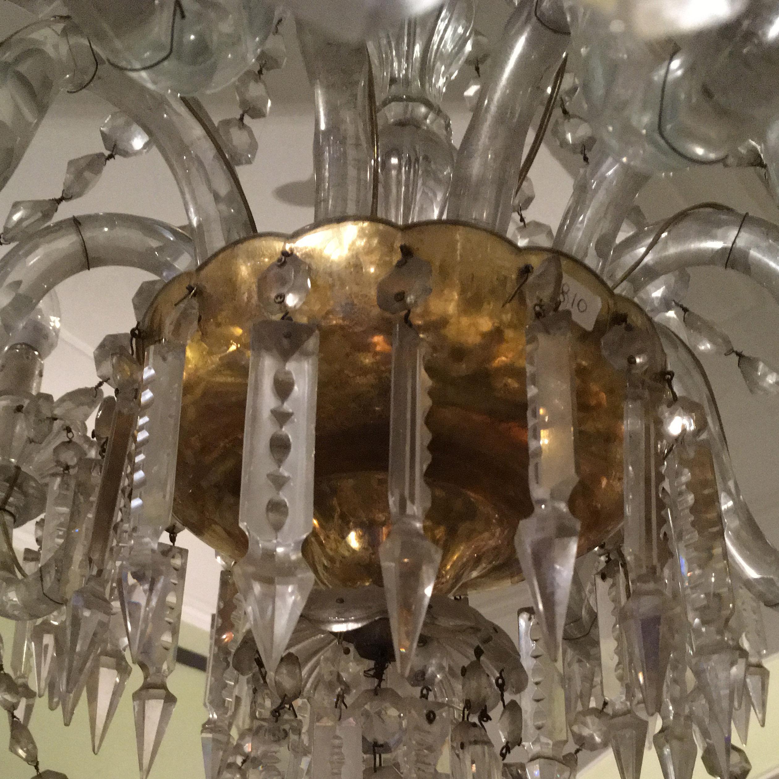 Early 20th Century Pair of Bohemian Crystal Ten-Light Chandeliers For Sale 2