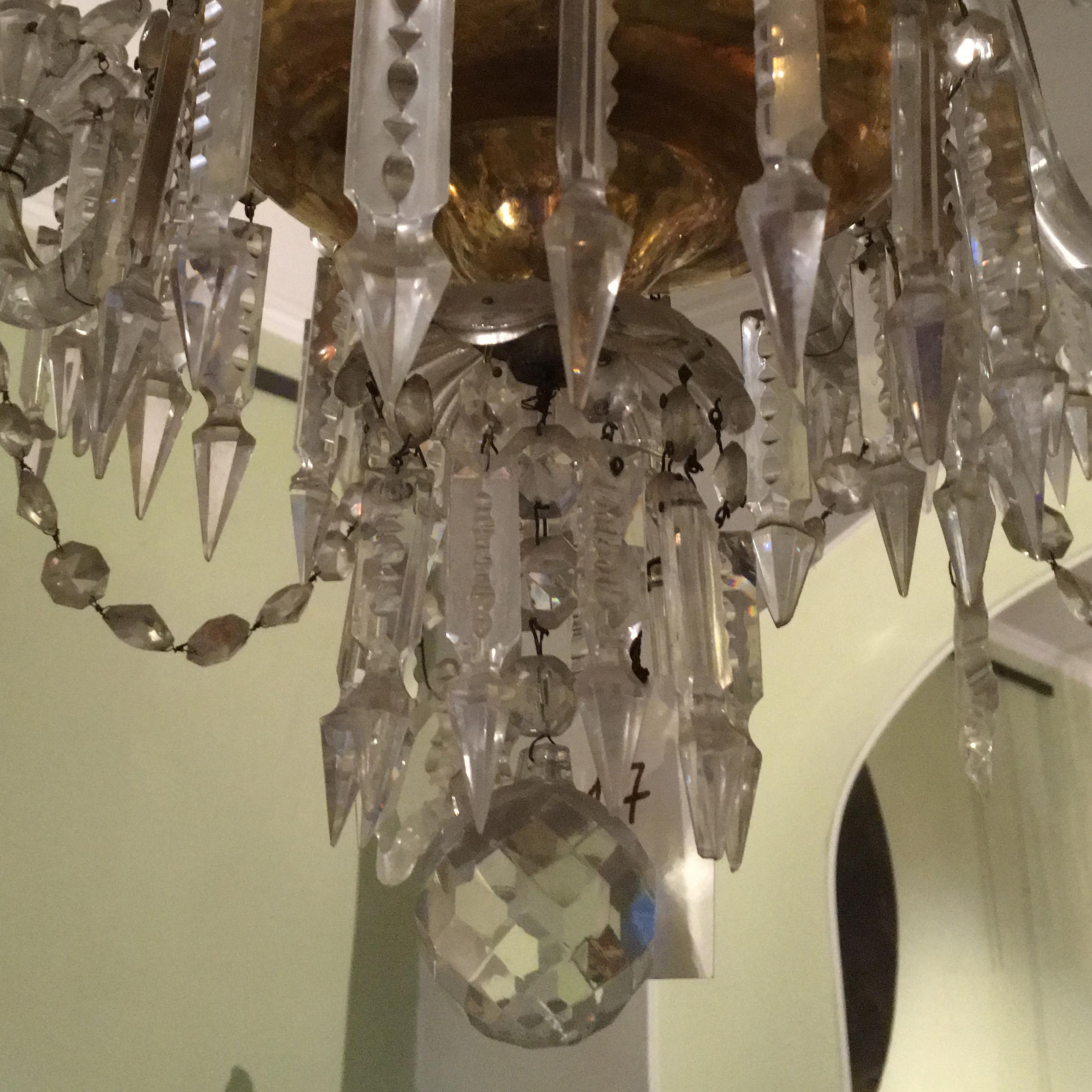 Early 20th Century Pair of Bohemian Crystal Ten-Light Chandeliers For Sale 3
