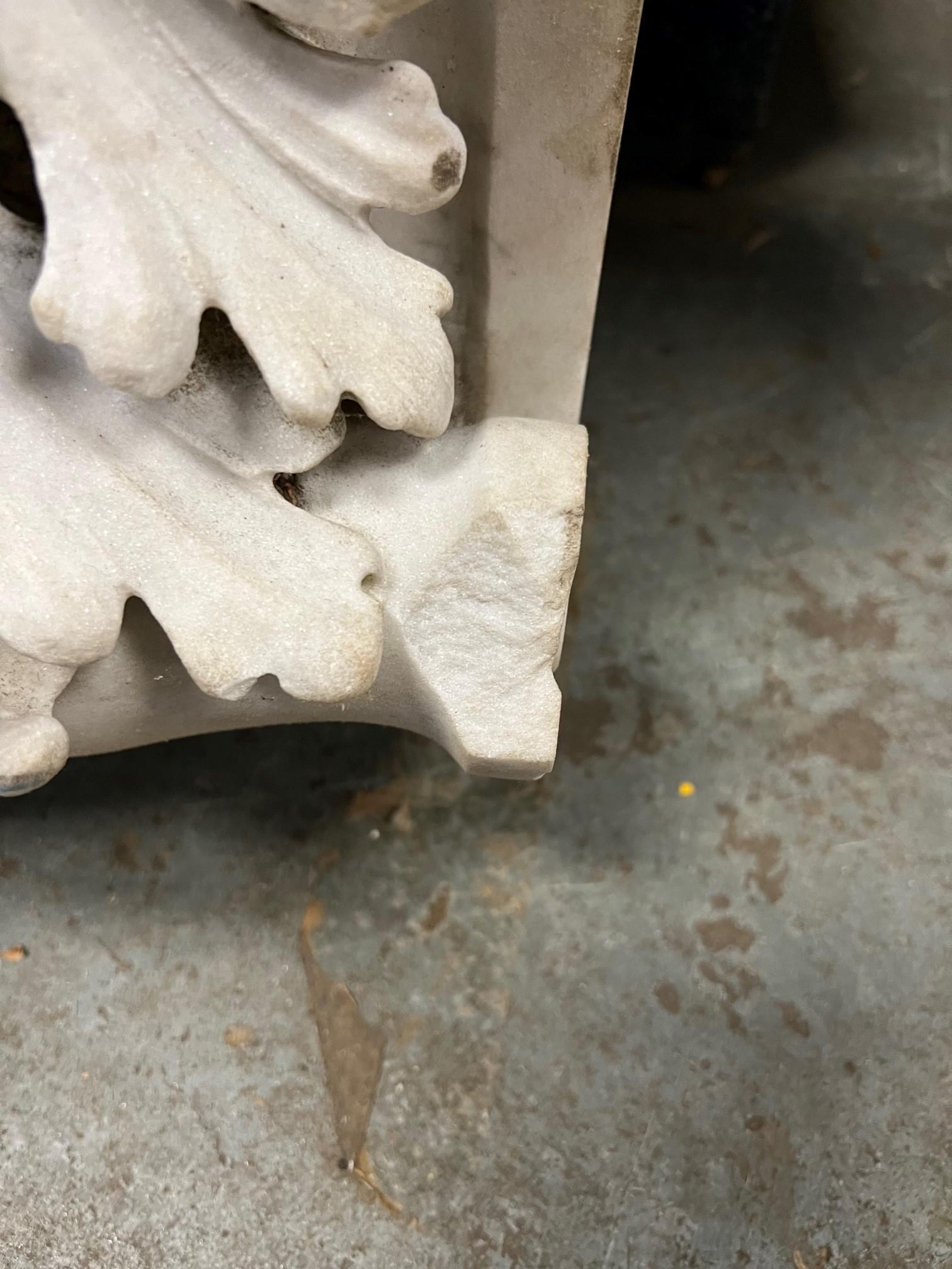 Early 20th Century Pair of Carved Marble Corbels / Brackets     For Sale 14