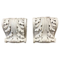 Used Early 20th Century Pair of Carved Marble Corbels / Brackets    