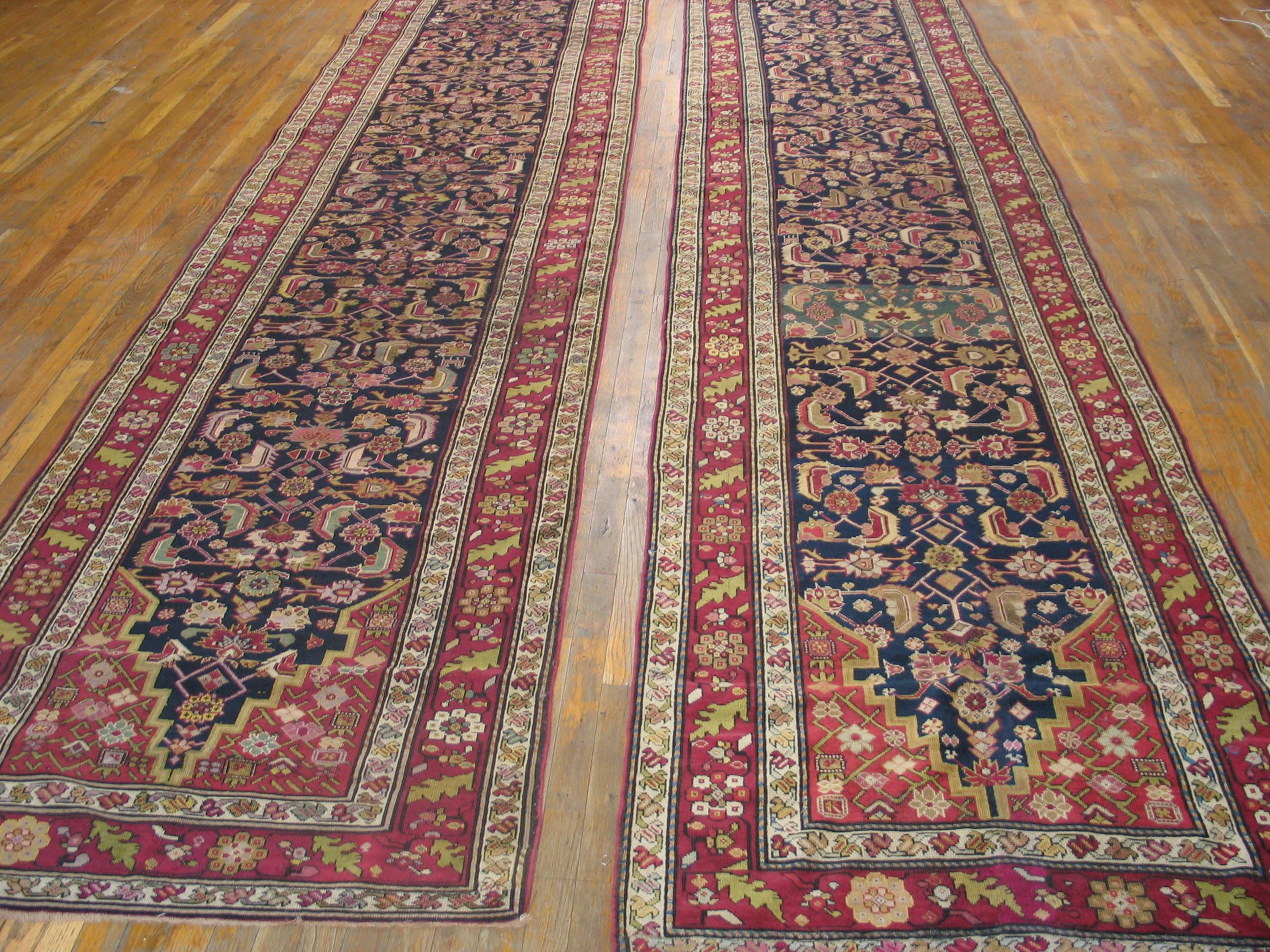 Pareja de alfombras caucásicas Karabagh Runner de principios del siglo XX (3'6