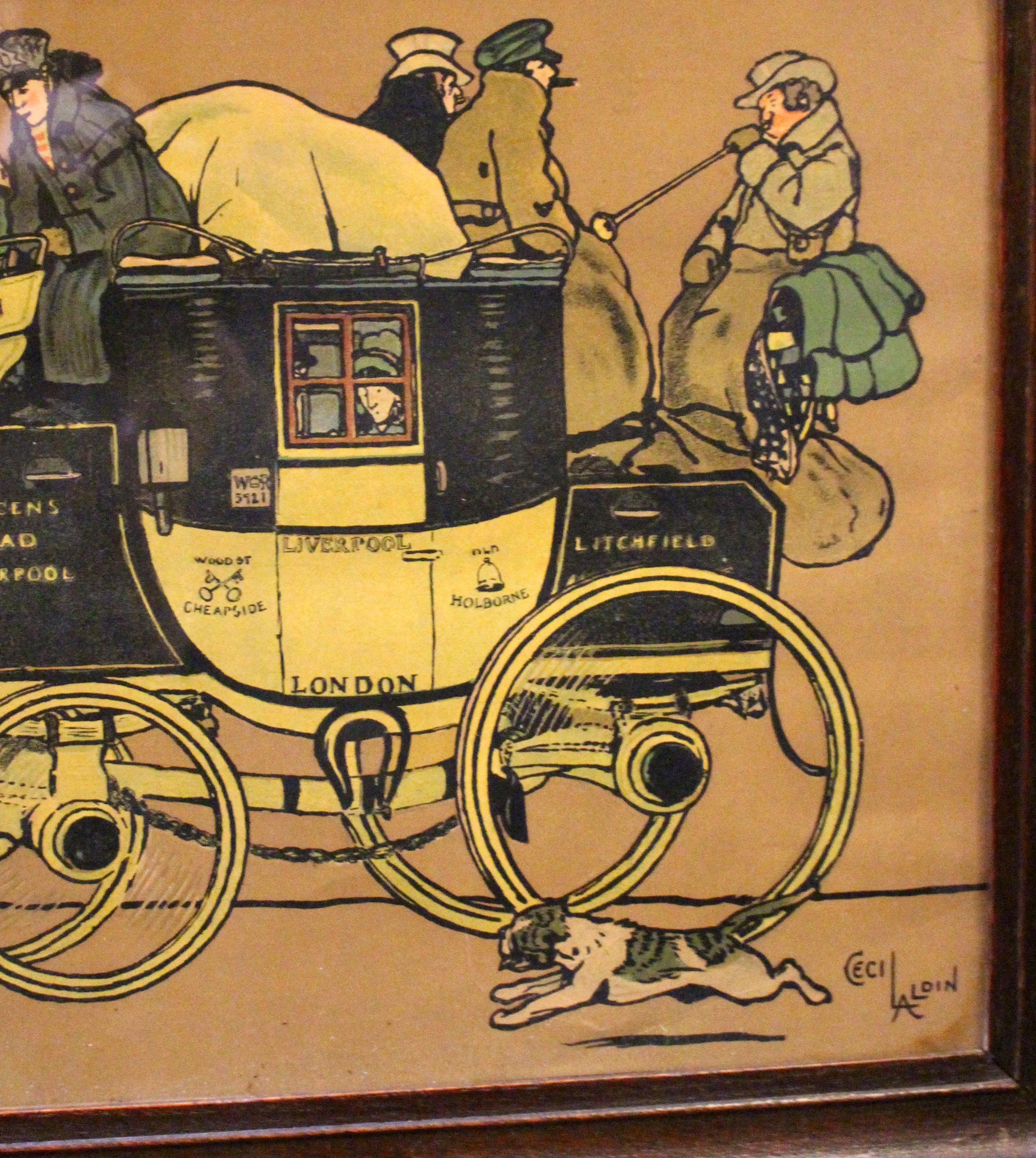 Early 20th Century Pair of Cecil Aldin Coaching Prints In Good Condition In Chapel Hill, NC
