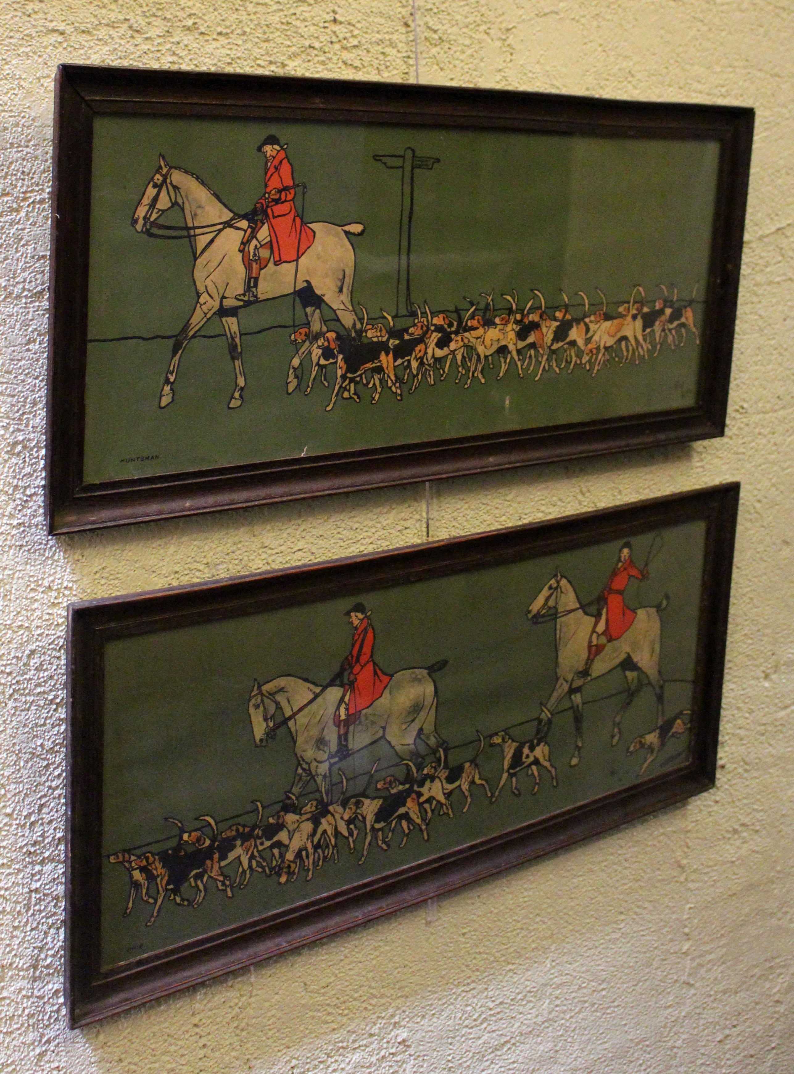 English Early 20th Century Pair of Cecil Aldin Hunting Prints