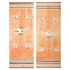 Antique Early 20th Century Pair of Chinese Gansu Flat Weaves ( 3'10" x 10'7" - 117 -322)