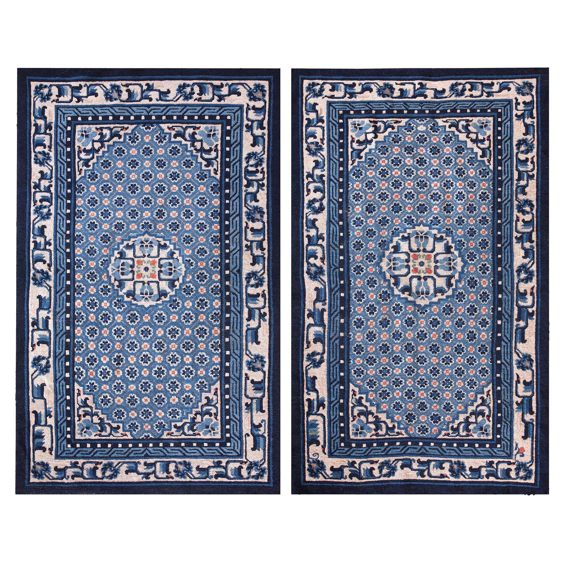 Début du 20ème siècle Paire de  Tapis chinois de Pékin ( 3'2" x 5'2" - 97 x 158 )