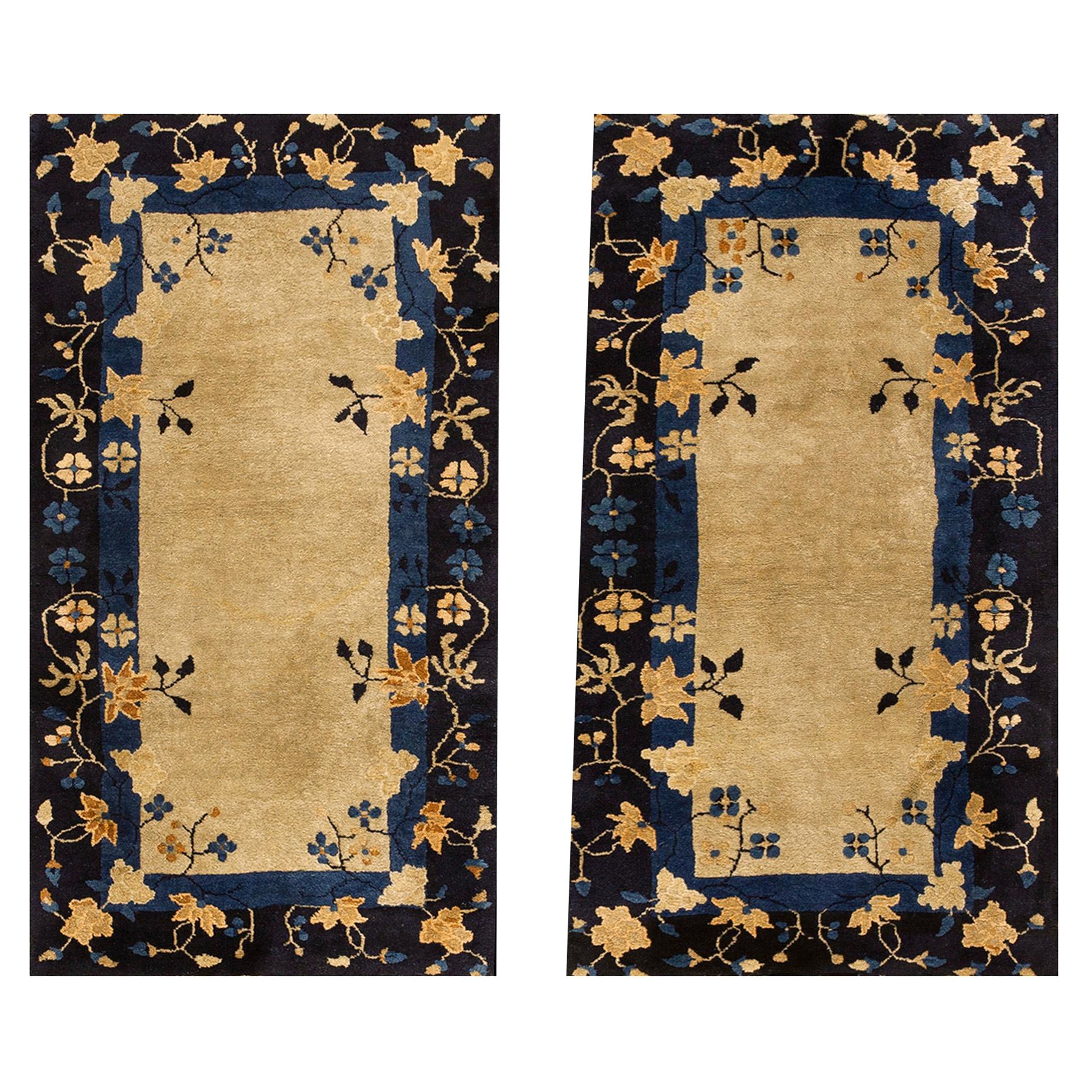 Coppia di tappeti pechinesi dell'inizio del XX secolo ( 2'6'' x 4'9'' - 75 x 145 )