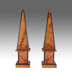 Early 20th Century Pair of "Corsa dei Cocchi Obelisks" - Italian Marble