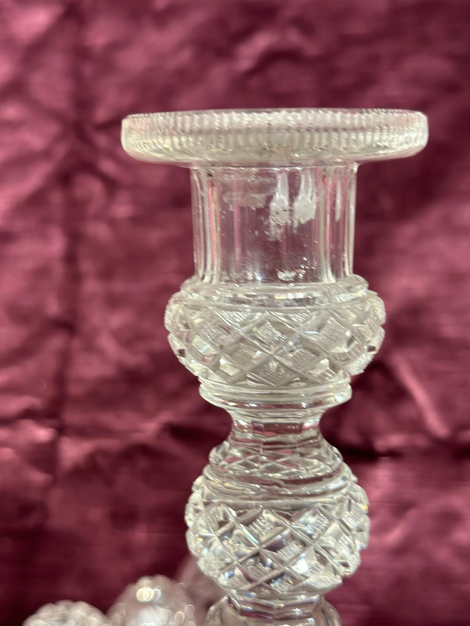 Par de candelabros de cristal de principios del siglo xx 20th Century en venta